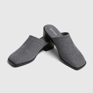 VIVAIA Square-Toe Mule Flats Gray – EU 39 / US 8